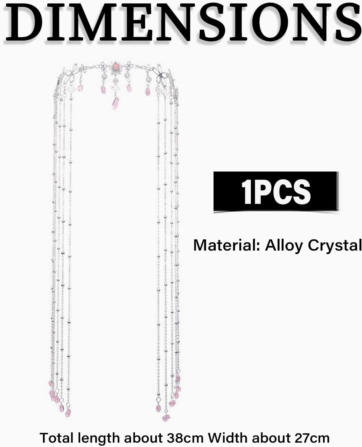 MOPZIJA 1 Piece Luxury Crystal Head Chain Head Jewellery Women'S Crystal Headpiece Jewellery Head Chain Silver Head Chain Shinny Boho Style image number 5