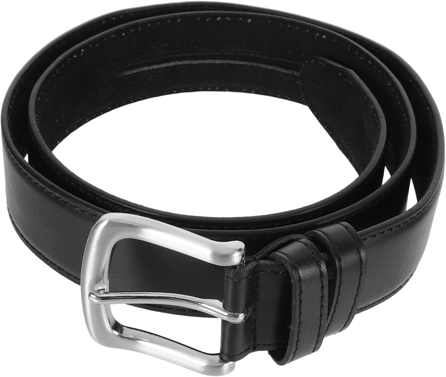 EXAOMBLE Hidden Zipper Money Belt with Concealed Waist Pouch, Black Pu Leather Travel Waistband for Men, Anti-Theft Secret Storage Belt 115Cm image number 6