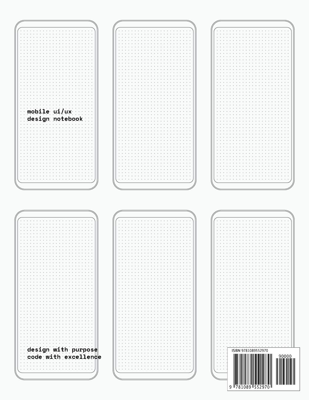 Mobile UI/UX Design Notebook: (White) User Interface & User Experience Design Sketchbook for App Designers and Developers - 8.5 X 11 / 120 Pages / Dot Grid image number 1