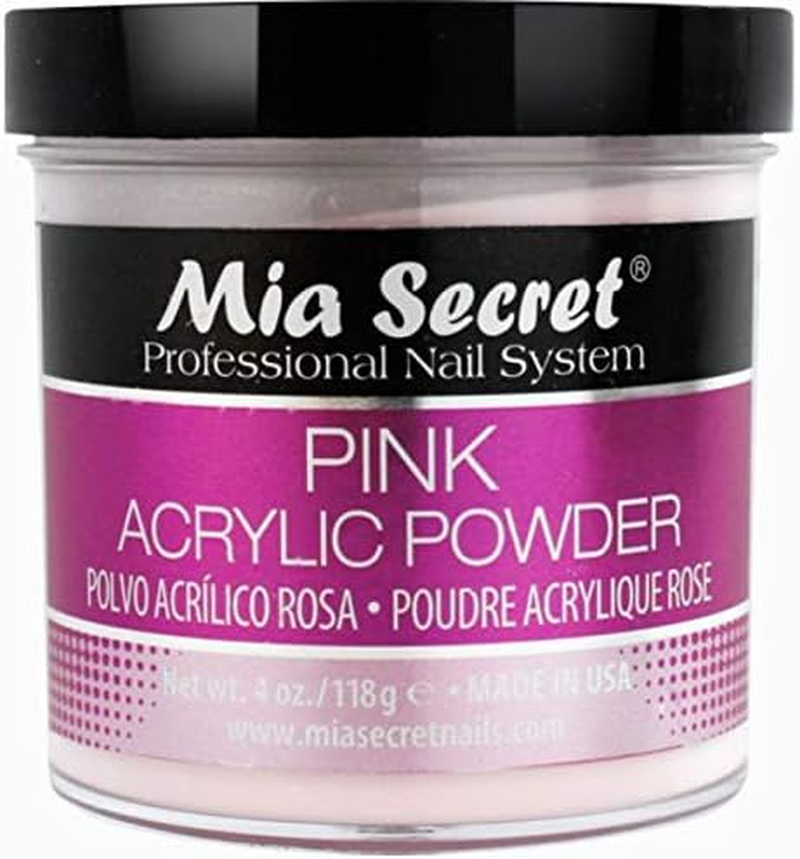 MIA SECRET 4 Oz Acrylic Powder 3Pc Set - Pink, Clear & White - Made in USA image number 2
