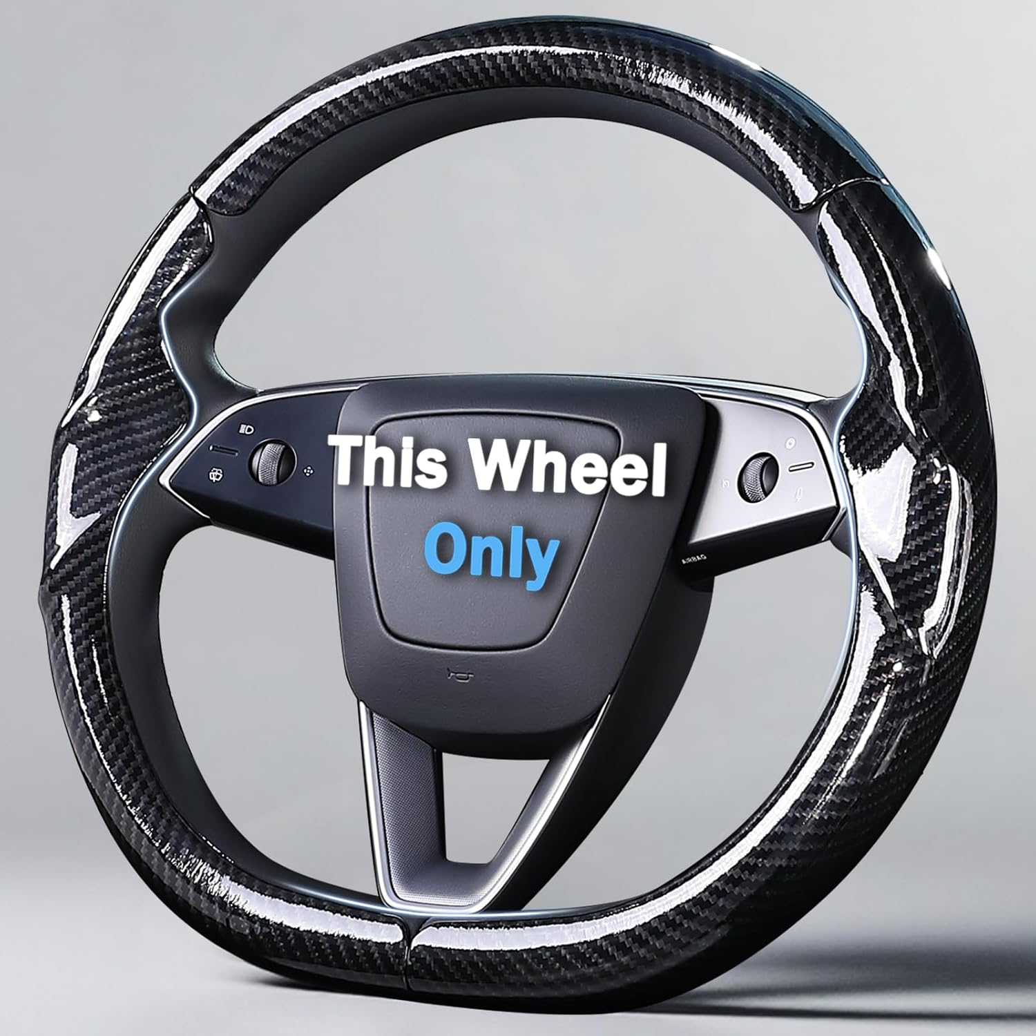 Steering Wheel Cover for Tesla Model 3 2024-Present Highland/Tesla Model Y Juniper 2025-Present, Leather Steering Wheel Cover for Tesla Model 3 Highland/Y Juniper Accessories, Black