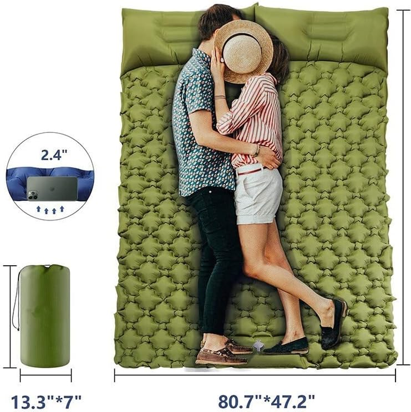 Camping Mattress Self Inflating Sleeping Mat Air Bed Pad King Single Green image number 4