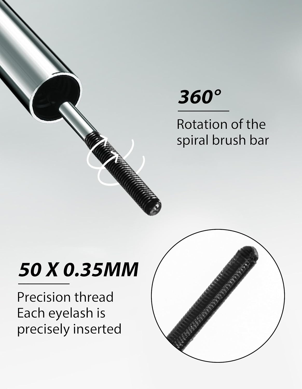 Erinde Mascara for Older Women, Black Waterproof Mascara for Mature Women, Extreme Length and Volume, No Clumps, Long Lasting, Hypoallergenic for Sensitive Eyes #01