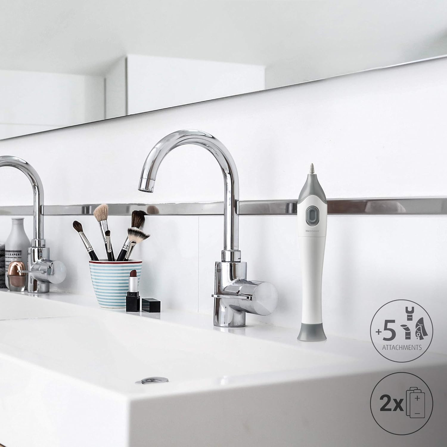 Medisana MP 810 Electric Manicure & Pedicure Set with 5 Nail Care Attachments, for Nails, Cuticles and Calluses image number 2