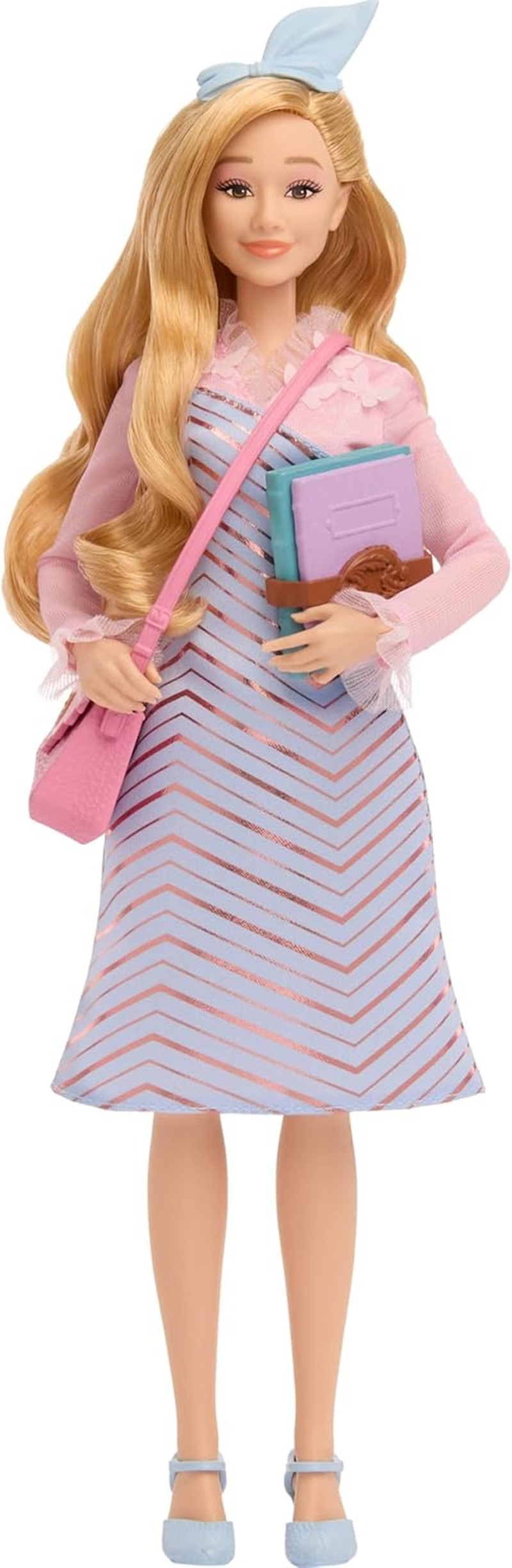 Mattel Universal Wicked Glinda Fashion Doll & Accessories with Styled Blonde Hair, Posability & Removable School Uniform Look image number 3