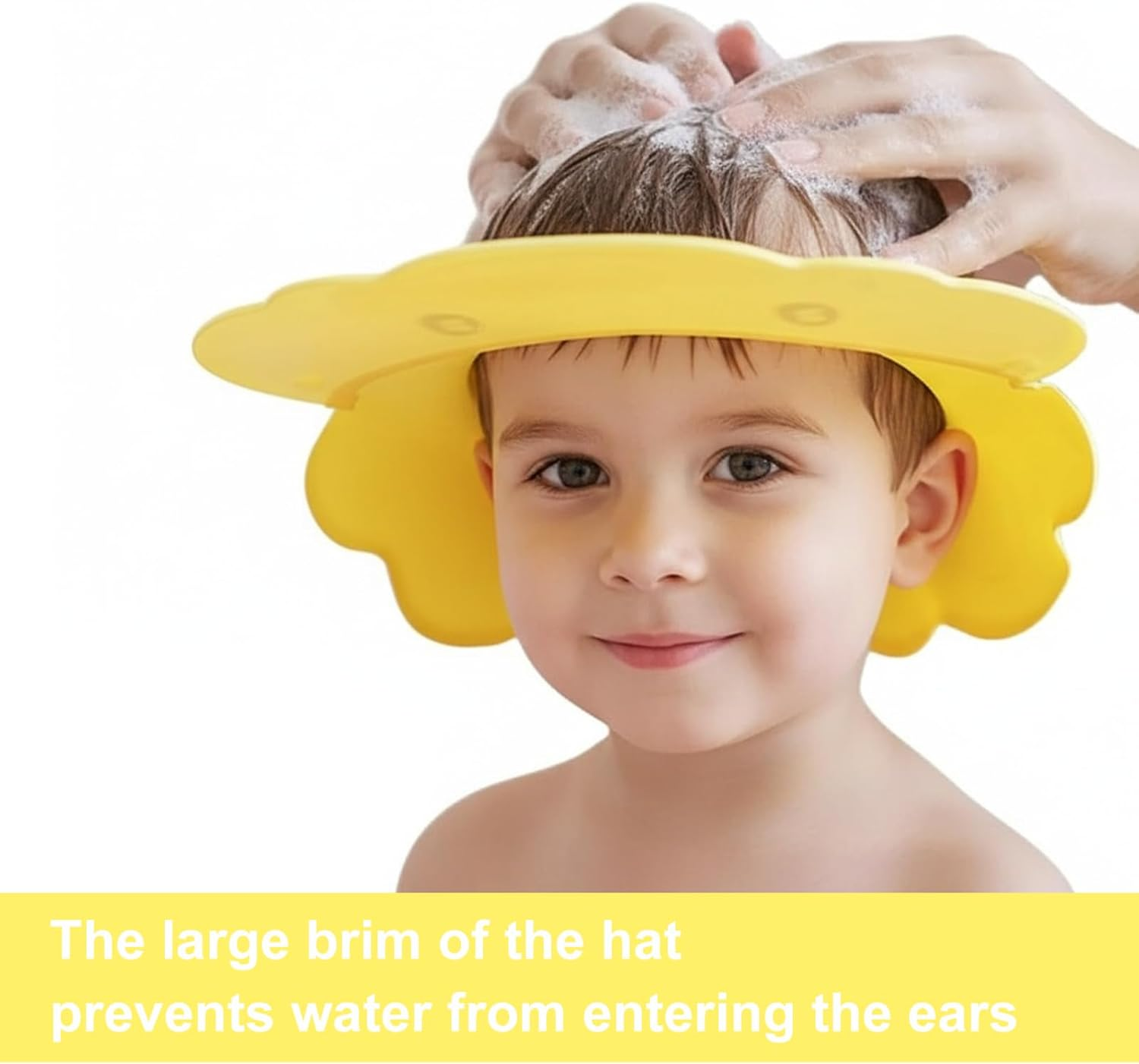 Adjustable Baby Shower Cap for Kids, Soft Bath Visor Shield with Cute Duck Design, Comfortable Head Protection - Auroly