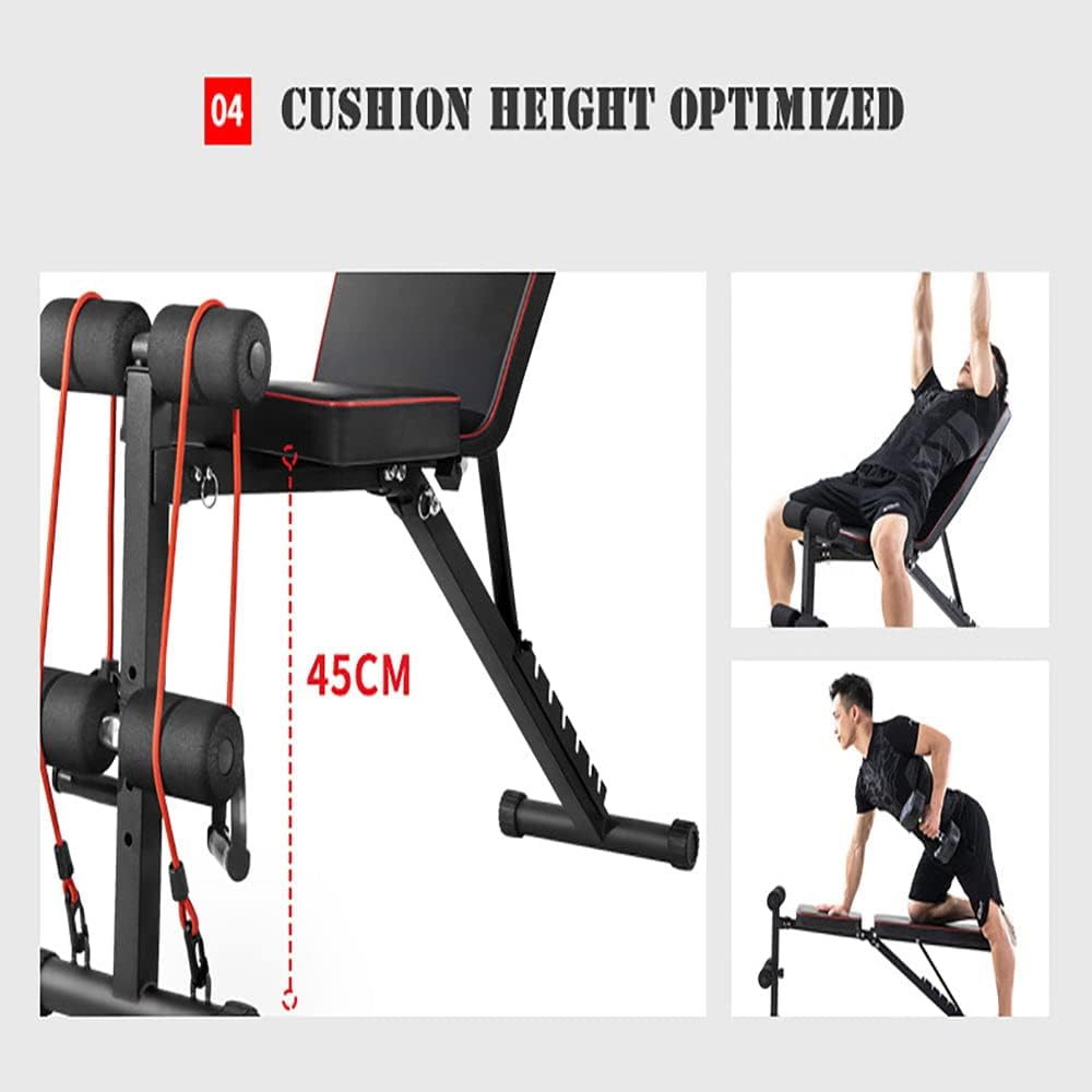 Fitness Master Adjustable Weight Abdominal Bench Sit-Up Back Support Fitness Flat Gym Exercise Dumbbell image number 6