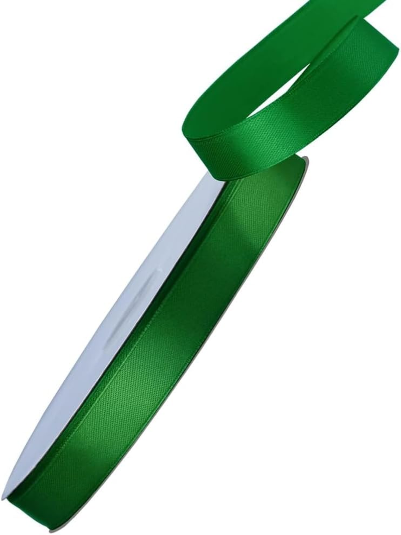 Satin Ribbon, 3/8Inch(10Mm) X 100Yards Double Sided Solid Polyester Ribbon Roll for Gift Wrapping Invitation Floral Arrangement Hair Balloons Craft Sewing Wedding Party Home Decoration (Green)
