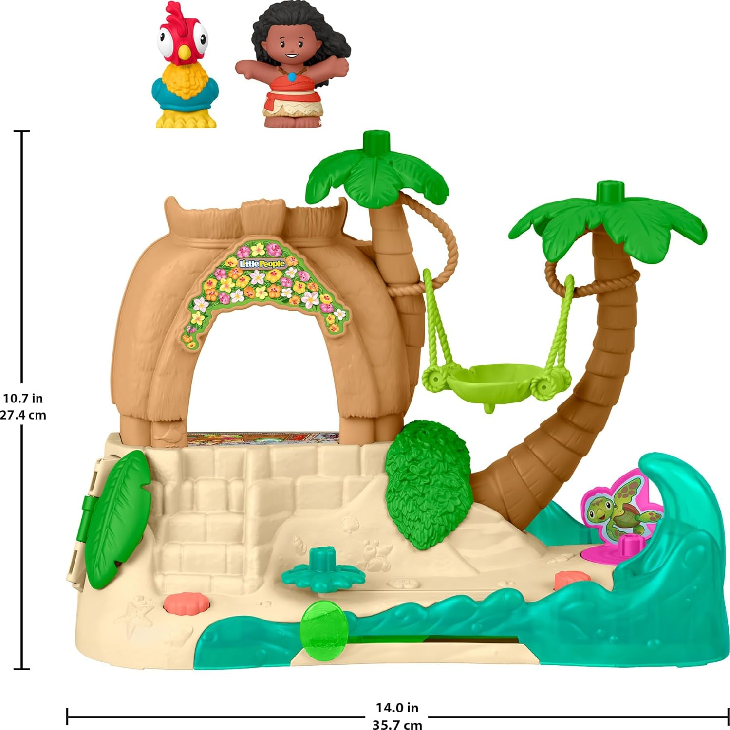 Fisher-Price Little People Toddler Toy Disney Princess Moana Adventure Village Playset with Figures for Pretend Play Kids Ages 18+ Months