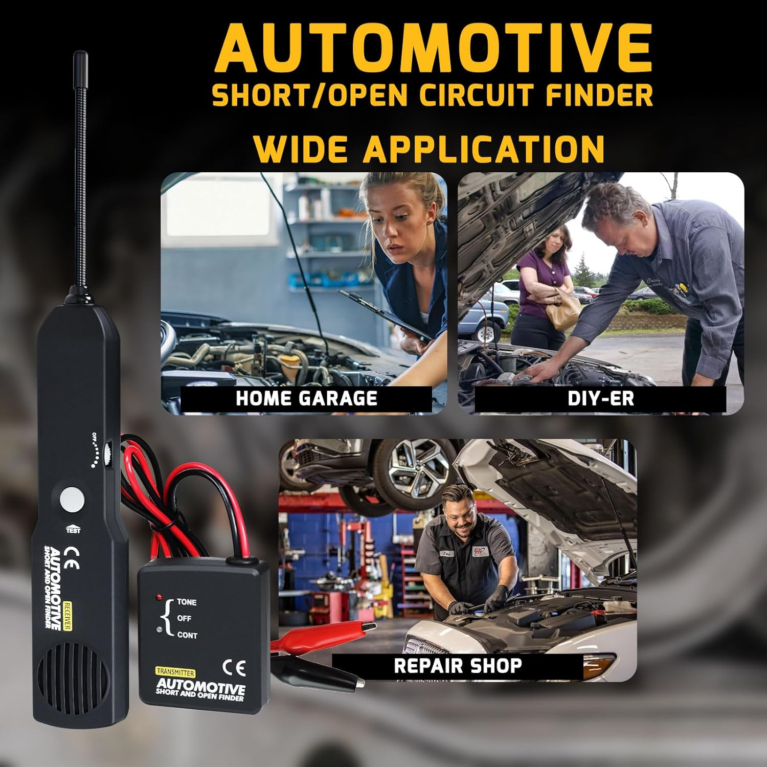 Automotive Electrical Open&Short Finder Circuit Tester Circuit Finder Detector Tone Generator Cable Wire Breaker Tracker Circuit Fault Find DC 6-42V Car Diagnostic Tool image number 6