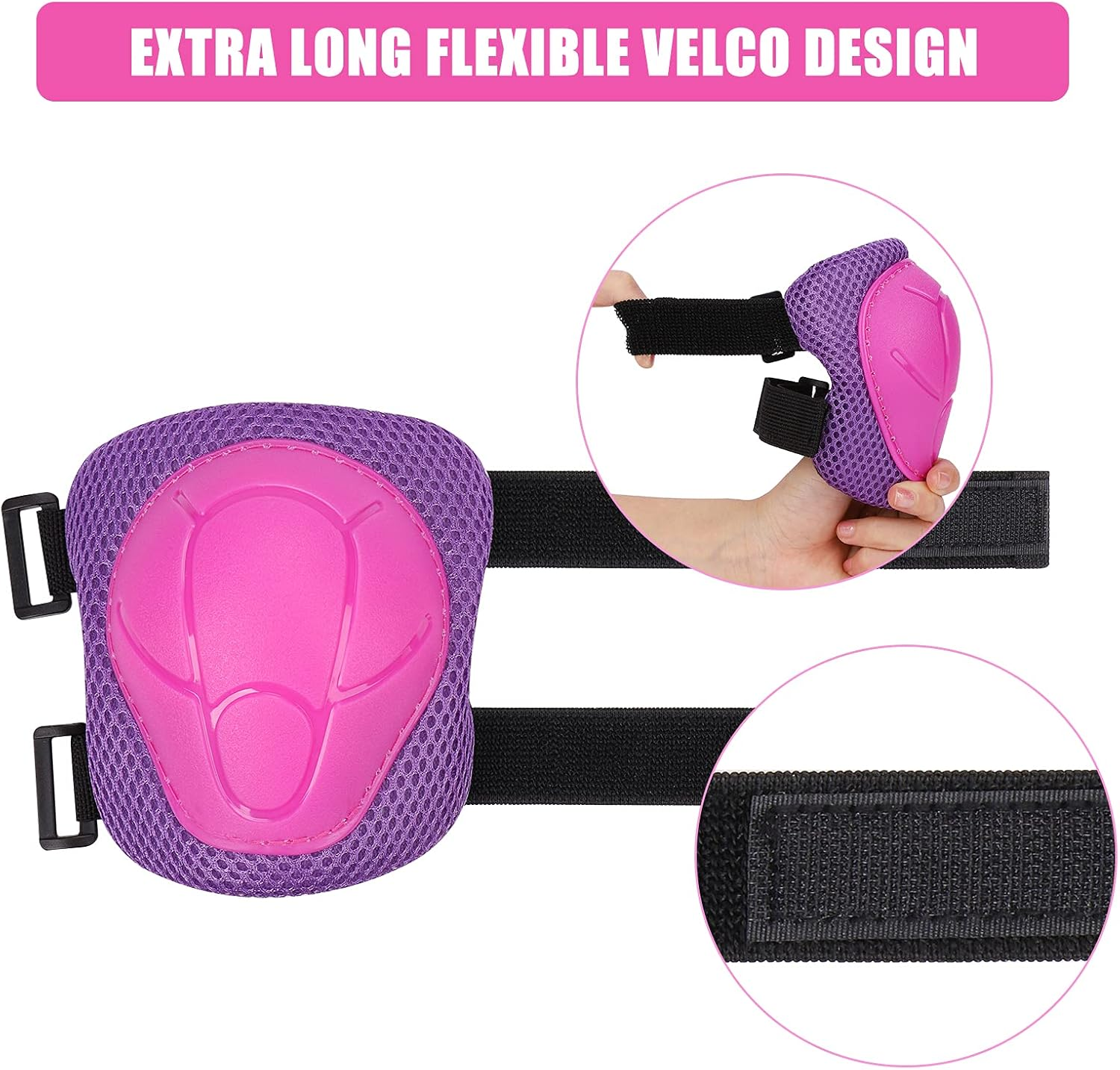 Knee Pads Elbow Pads Ages 3-6 Toddler & 5-8 Kids, 6 in 1 Protective Gear Safety Set with Wrist Guard for Cycling Skateboard Roller Skating Scooter Bike Ski Sports Boys Girls image number 4