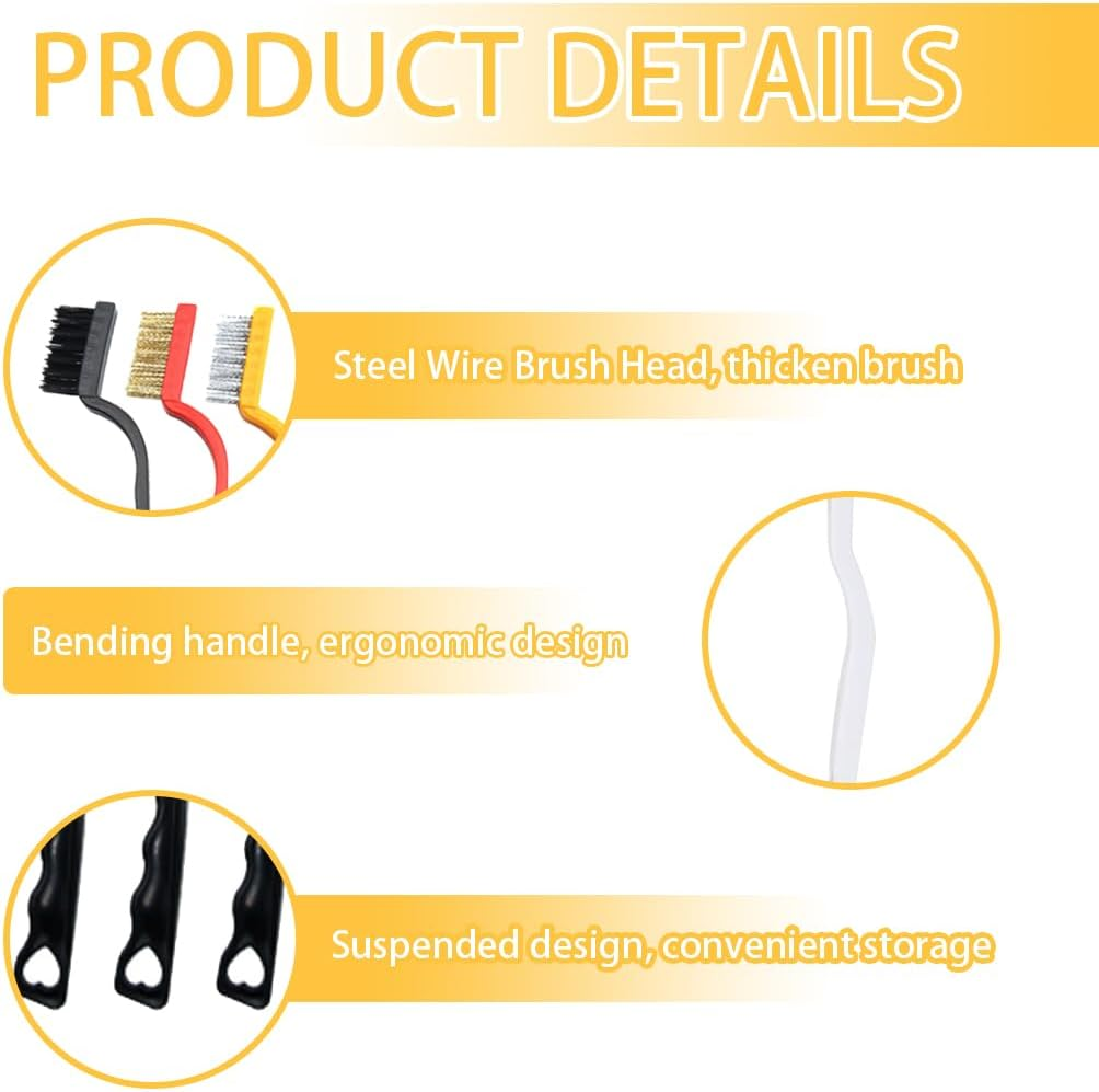 JYNVO Pack of 8 Split Cleaning Brush, Hard Bristles, Multifunctional Corner Cleaning Brush for Deep Cleaning in Kitchen, Bathroom, Grout, Crevices, Tight Spaces & More image number 1