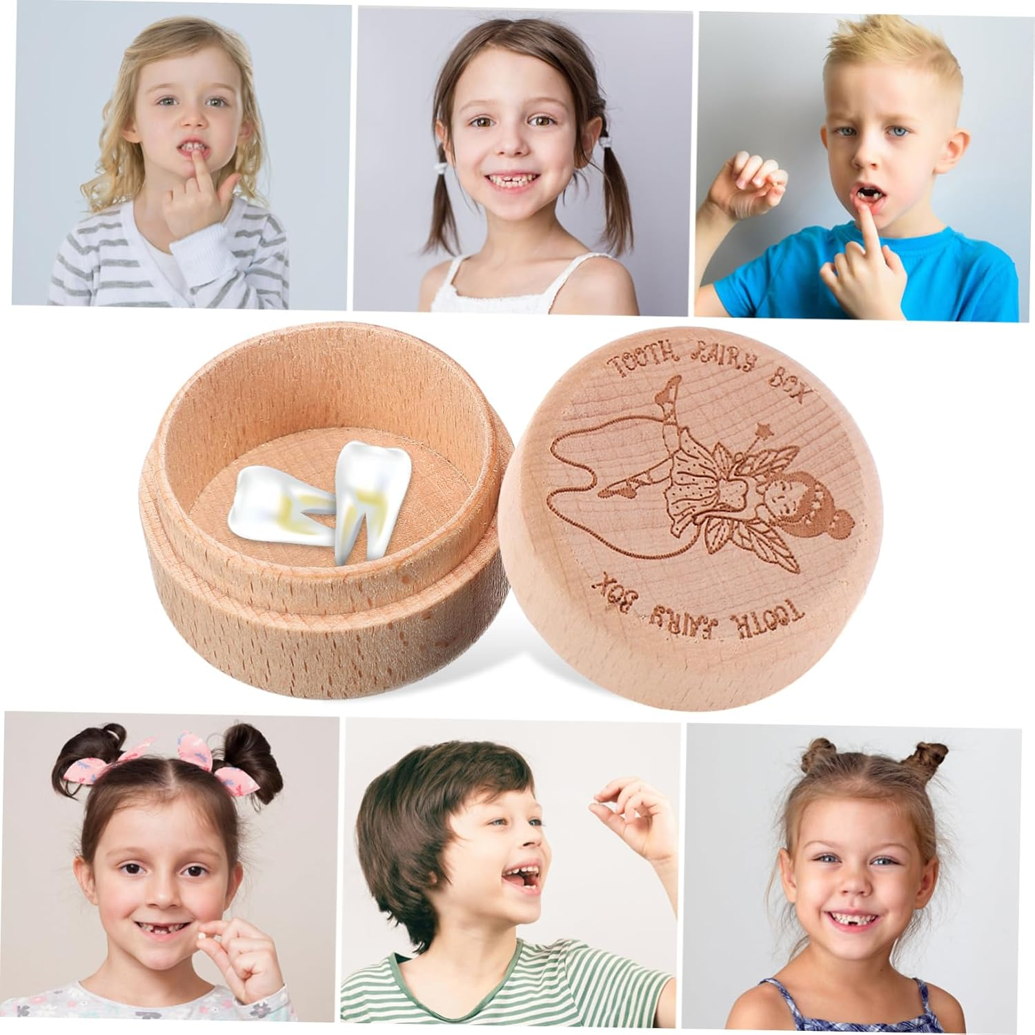 Boys Tooth Box Newborn Portable Tooth Collection Box Wooden Holder Storage Case image number 6