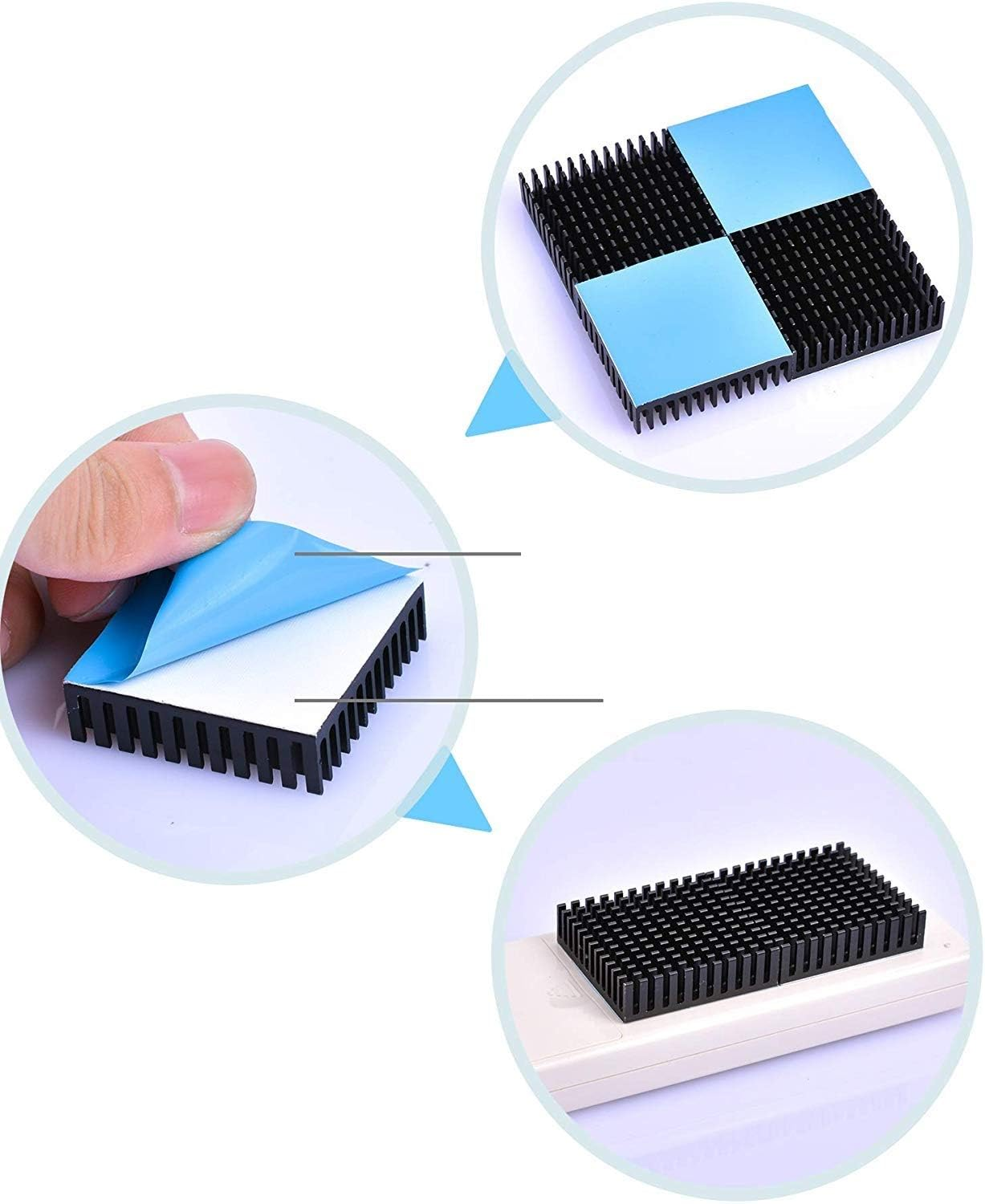 Easycargo 10Pcs 40Mm Heatsink Kit 40X40X11Mm + 3M 8810 Thermal Conductive Adhesive Tape, Cooler Heat Sink for Cooling 3D Printers, TEC1-12706 Thermoelectric Peltier Cooler 40Mmx40Mmx11Mm