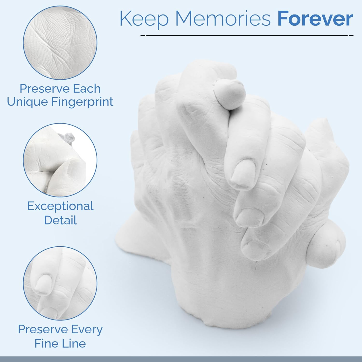 Moulding Memories 3D DIY Hand Casting Kit for Couples, Babies, Kids, or Adults with Plaster, Alginate, Paint, Brush, and Cast Accessories, Family Memory Keepsake, Complete Home Kit image number 1