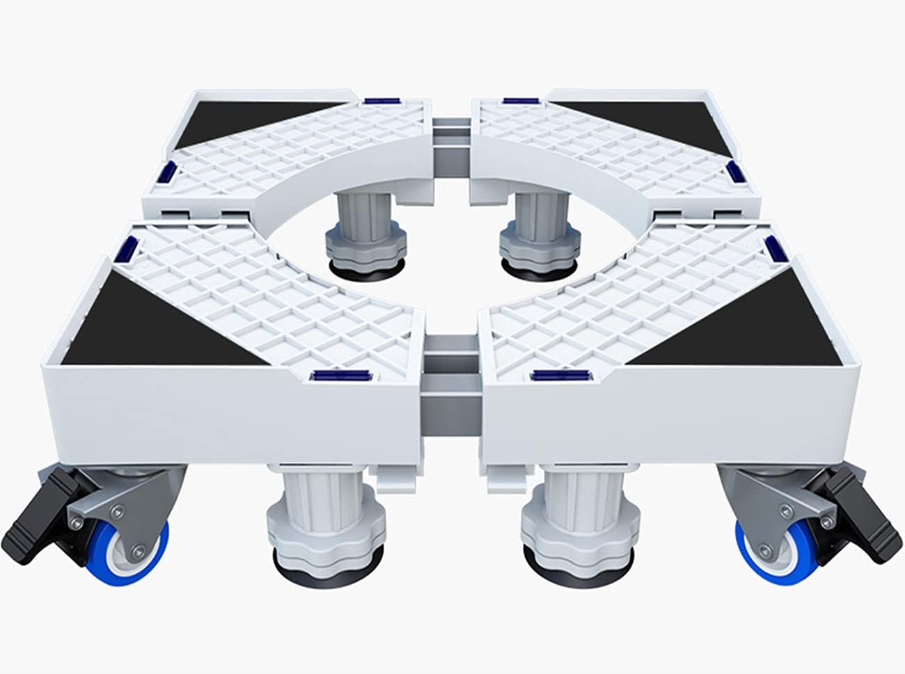 Carolyndesign Washing Machine Pedestal Stand with 8 Super Strong Feet and 4X2 Locking Universal Casters, Multifunctional Movable Adjustable Base for Washer Dryer and Refrigerator (L)