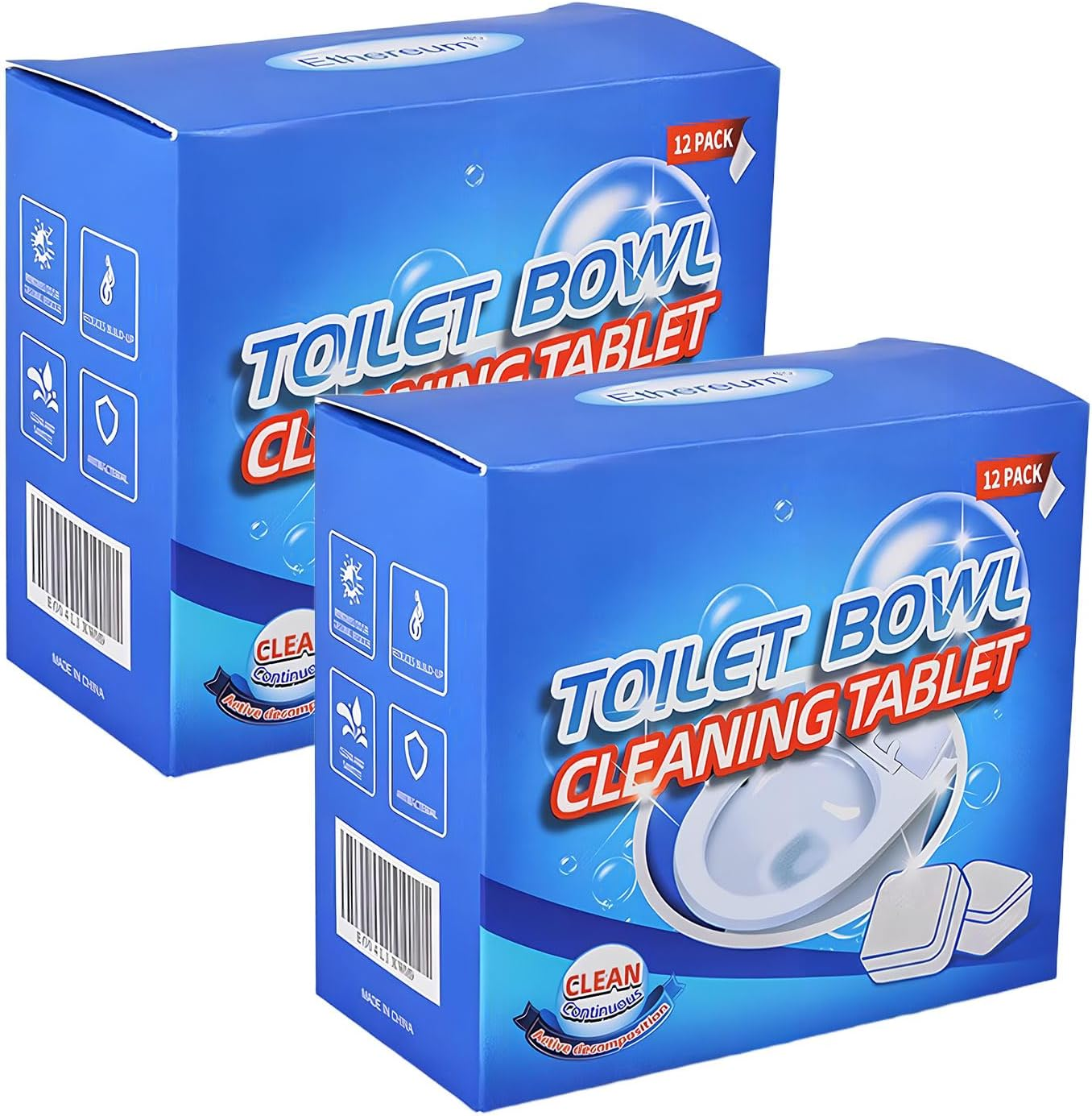 24-Pack Automatic Toilet Bowl Cleaner Tablets, Toilet Tablets, Bathroom Toilet Tank Cleaner Deodorizers, Apply to Clean Automatic Bowl, Provide You with Continuous Cleanliness image number 3