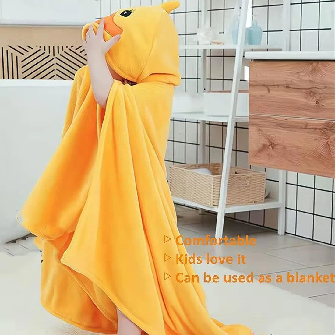 Unron Hooded Baby Towel, Soft Absorbent Baby&rsquo;S Bath Towel with Hood 27" X 56", Newborn Baby Essentials & Gifts for Boys and Girls (Yellow Duck)