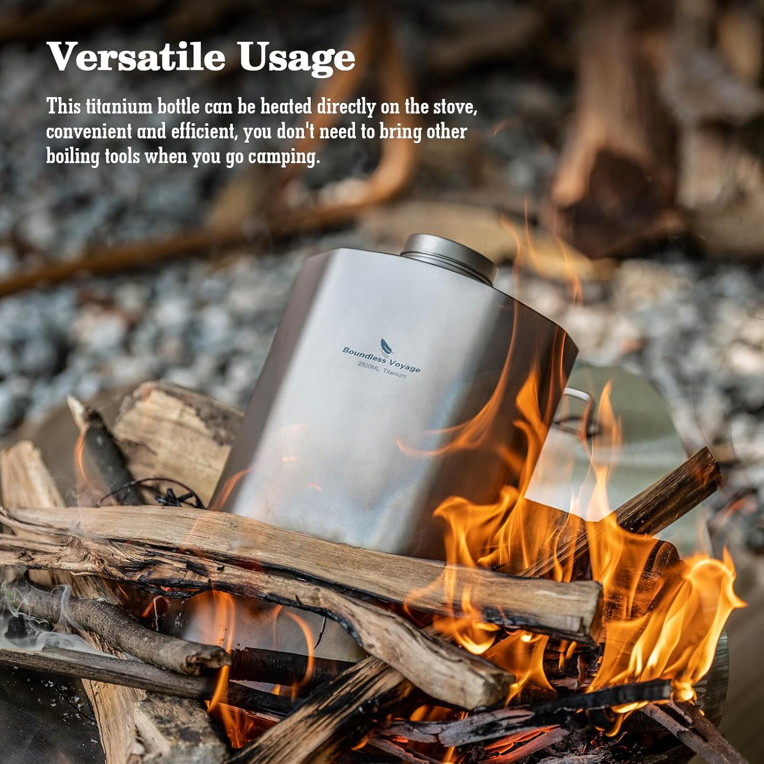 Boundless Voyage Titanium Water Bottle 2500ML Big Capacity Sports Water Bottle Ultralight Leakproof Drinkware for Outdoor Camping Hiking Ti3004D image number 2