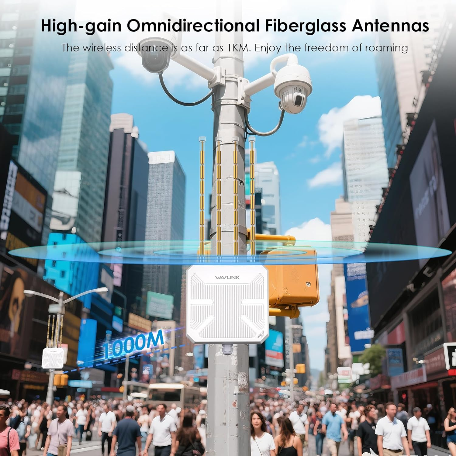 WAVLINK Wifi 7 BE5100 Outdoor Wifi Extender, Dual Band Long-Range Outdoor Wifi Repeater| Access Point| Mesh Router, POE Powered IP67 Waterproof| 4 X 8Dbi Antennas, up to 256 Devices for Farm, Yard, RV image number 4