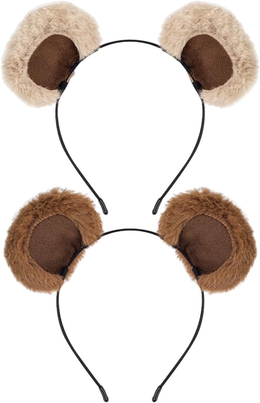 2 Pieces of Thin Bear Hairbands, Cute Animal Hairbands, Cartoon Hairbands, Cosplay Hair Accessories, Plush Hairbands