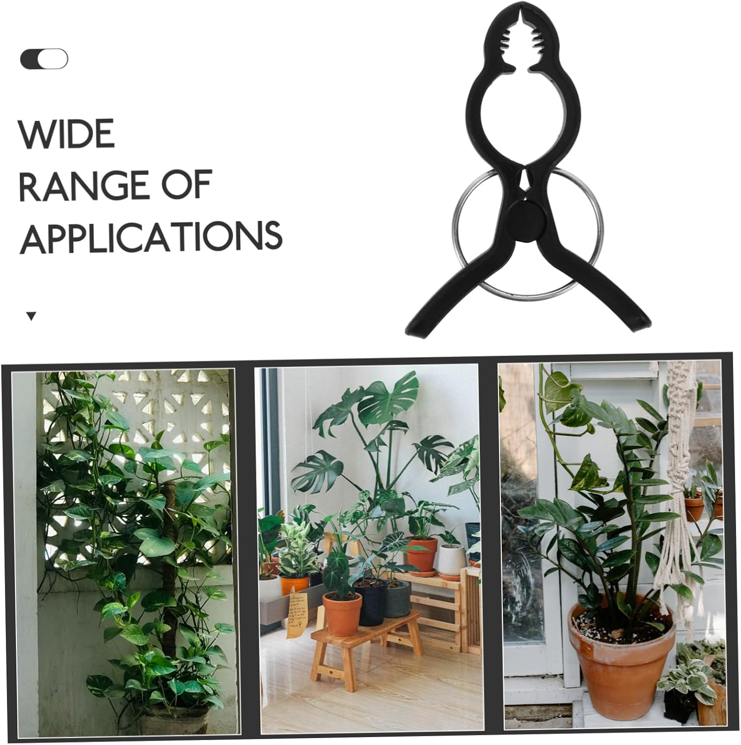 GAROZATION 20Pcs Plant Support Clips and Tomato Vine Clamps for Climbing Plants Black Garden Grafting Clips for Tomato Stakes and Flower Vines Supplies for Outdoor Gardening And image number 2