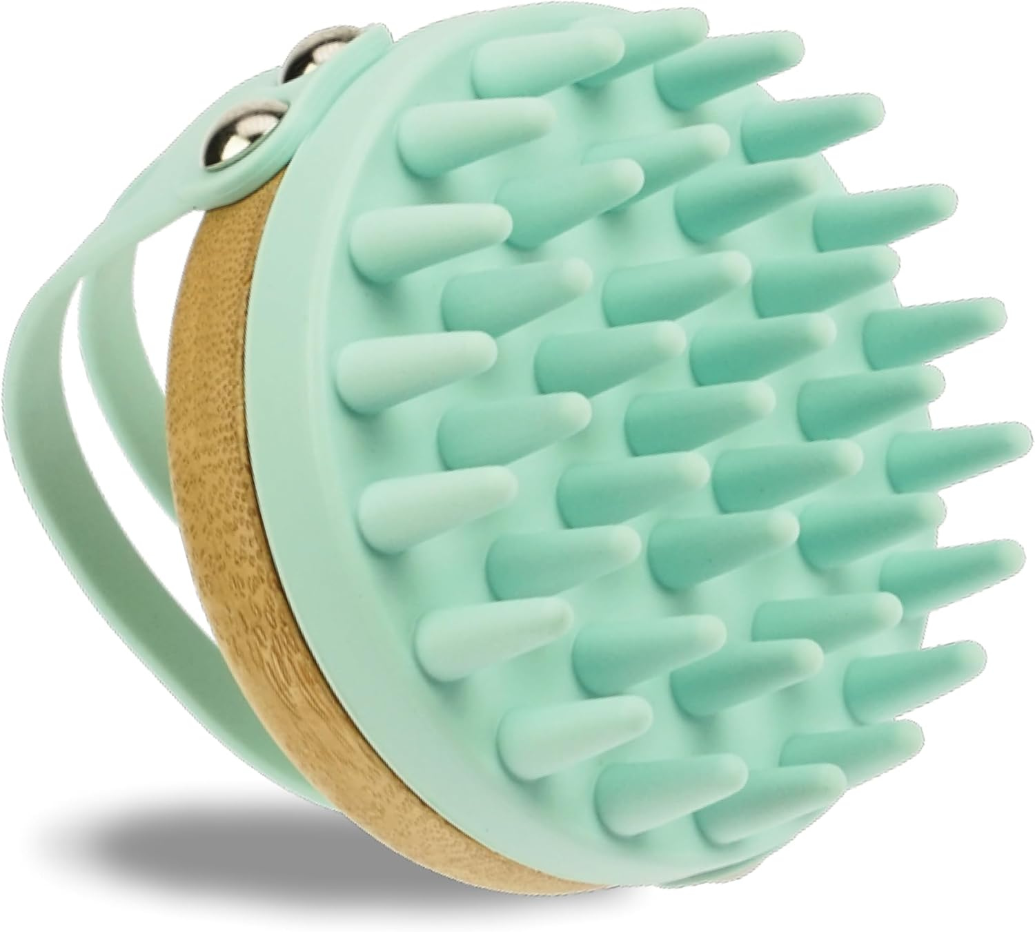 Bamboo and Silicone Massage Brush Turquoise image number 1