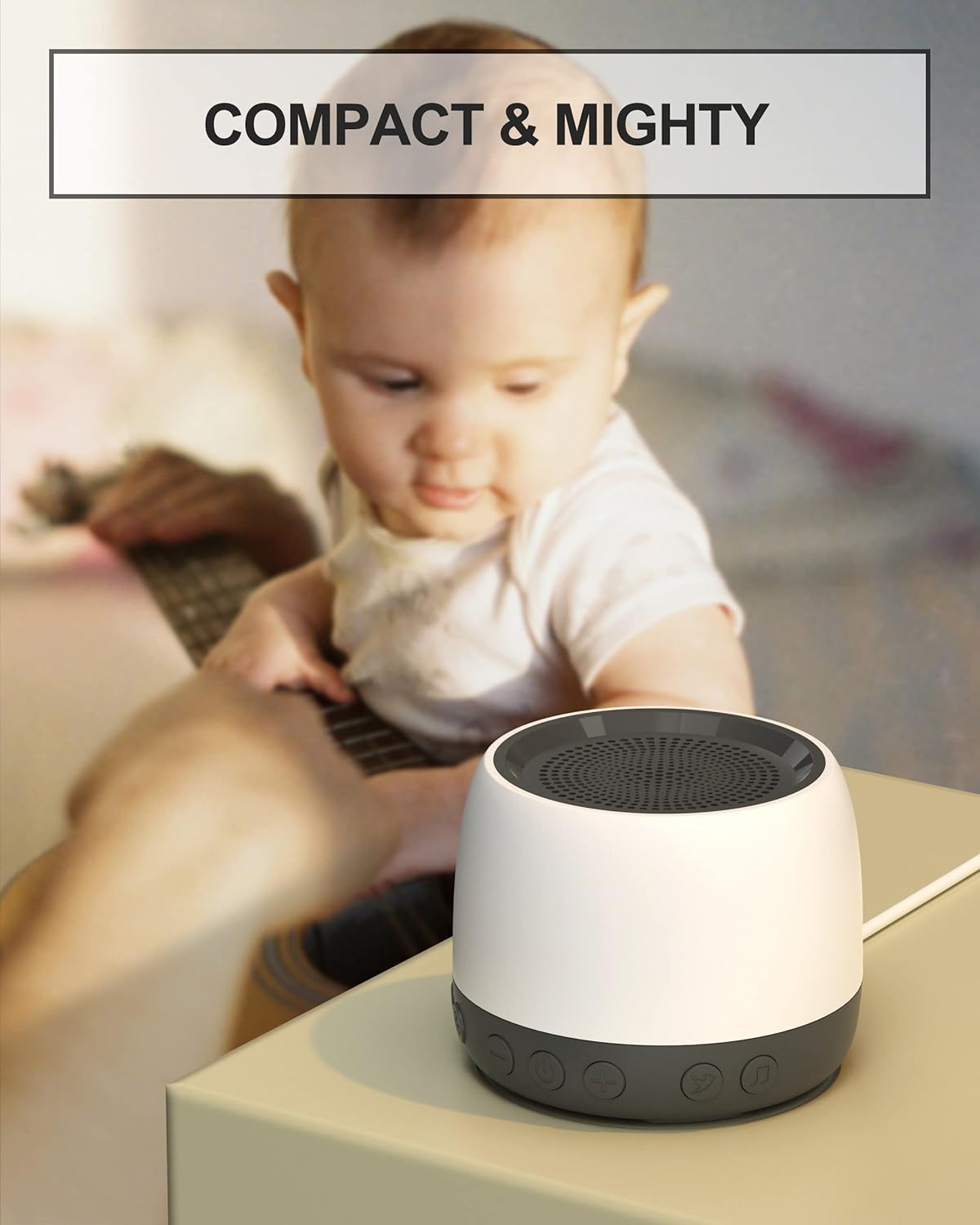 Elesories White Noise Machine, Sound Machine With13 Non Looping Natural Soothing Sounds for Adults Baby Sleeping, Also Be Used as a Multifunctional Speaker for Home, Office Privacy | Nursery | Travel image number 5