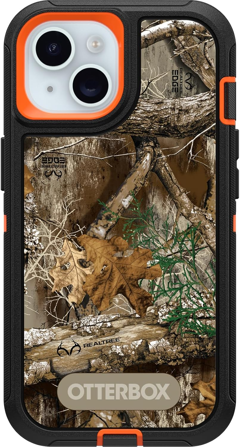 Otterbox Iphone 15, Iphone 14, and Iphone 13 Defender Series Case - Realtree Edge (Blaze Orange/Black/Rt Edge), Rugged & Durable, with Port Protection, Includes Holster Clip Kickstand - Green image number 5