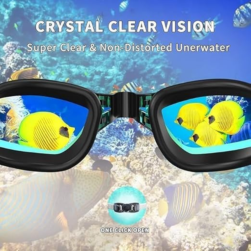 Swimming Goggles, Anti-Fog UV Protection, 2-Pack, Black and White, Silicone Cushion image number 4