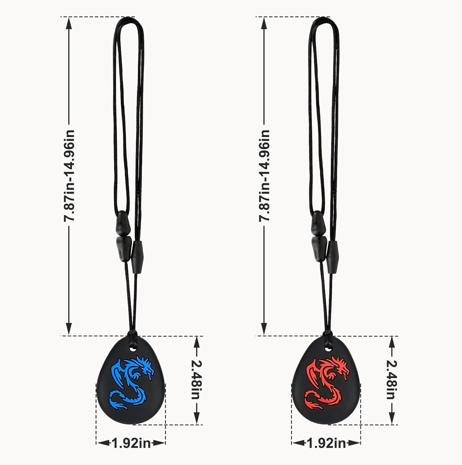 Chew Necklace for Sensory Kids & Adults | 2-Pack Dinosaur Designs | Safe Silicone Chew Toys for Autism, ADHD, SPD | Durable & Easy to Clean image number 6