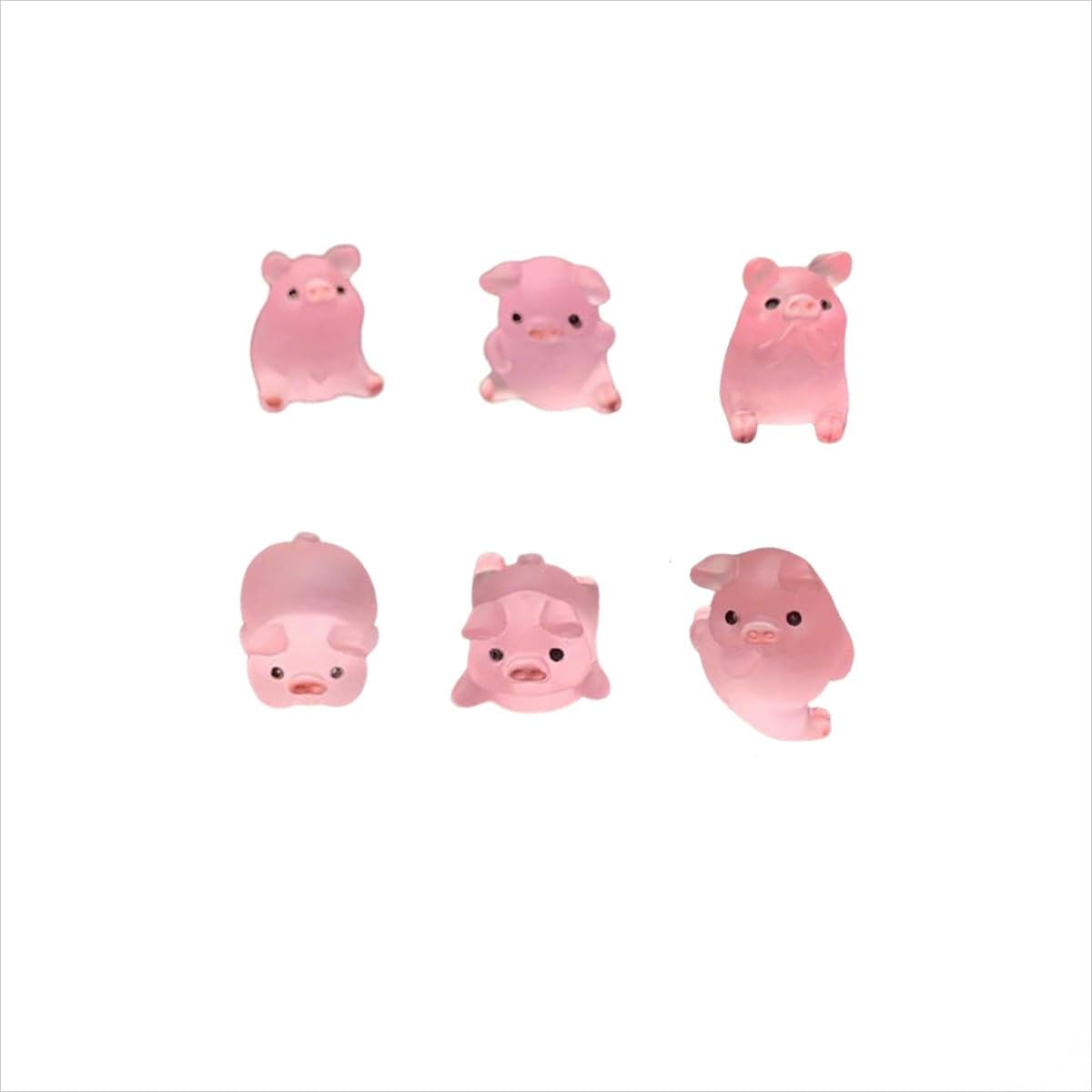 6PCS Cute Pig Car Dashboard Decor, Car Door Rear View Mirror Funny Interior Car Accessories for Automotive Window Home Garden Decorations (Pig)