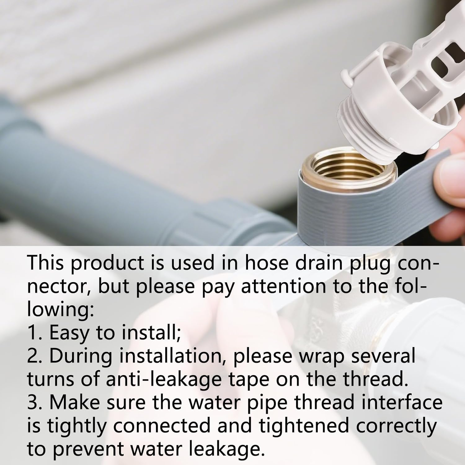 2Pcs 10184 Garden Hose Drain Plug Connectors, Pool Hose Adapter Replacement Fitting for Intex round Metal Frame Swimming Pools, White image number 5