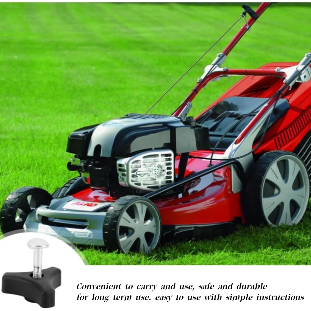 DACUAN 4Pcs Triangular Handle Fastening Screw Set, Lawn Mower Nut Triple Angle Handle Knob Nut Bolt Screw, image number 3