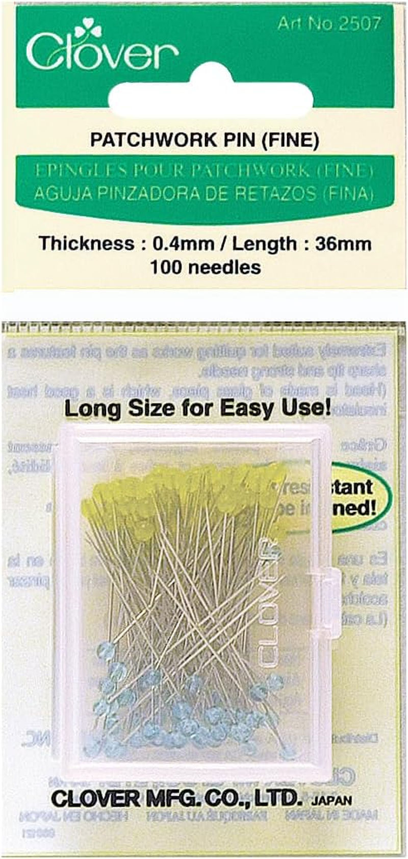 Clover Fine Patchwork Pins, Blue/Yellow, by the Yard, Q2507 image number 2