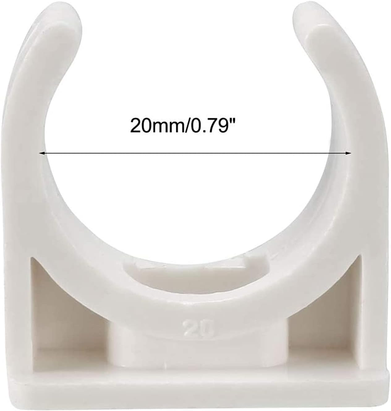 100 Pcs U-Shaped PVC Pipe Clamps Clips, White, 20Mm/3/4" Pipes, Compact, High Strength, Long Life image number 4