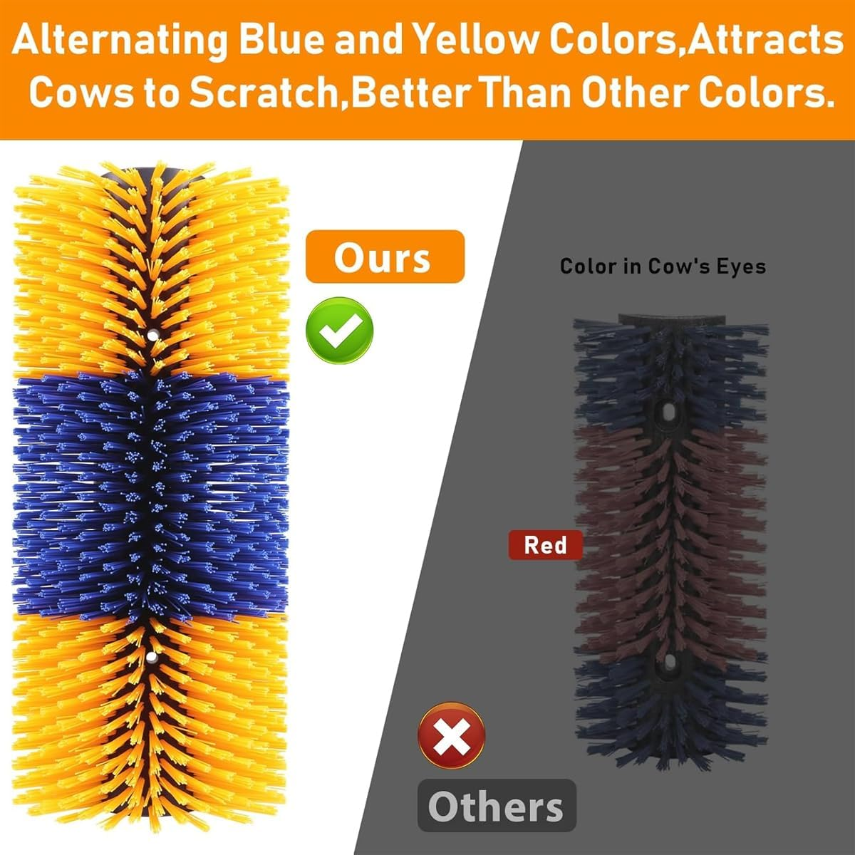 AIMALL Livestock Scratch Brushes, Durable Nylon Massage Brush for Cows, Horses, Goats &ndash; Easy Install, Protects Mane and Tail, Multi-Splice Design image number 6