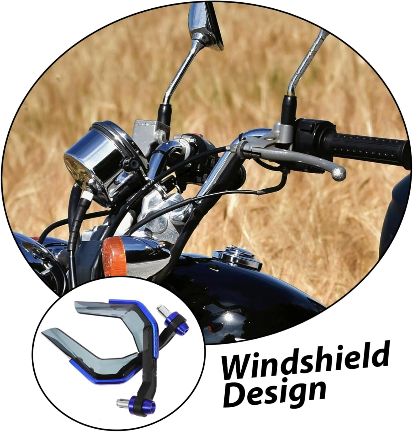 2Pcs Motorcycle Handguards Wind Protector Blue Handlebar Guards Universal for Electric Motorcycles Off-Road Riding Protection image number 6