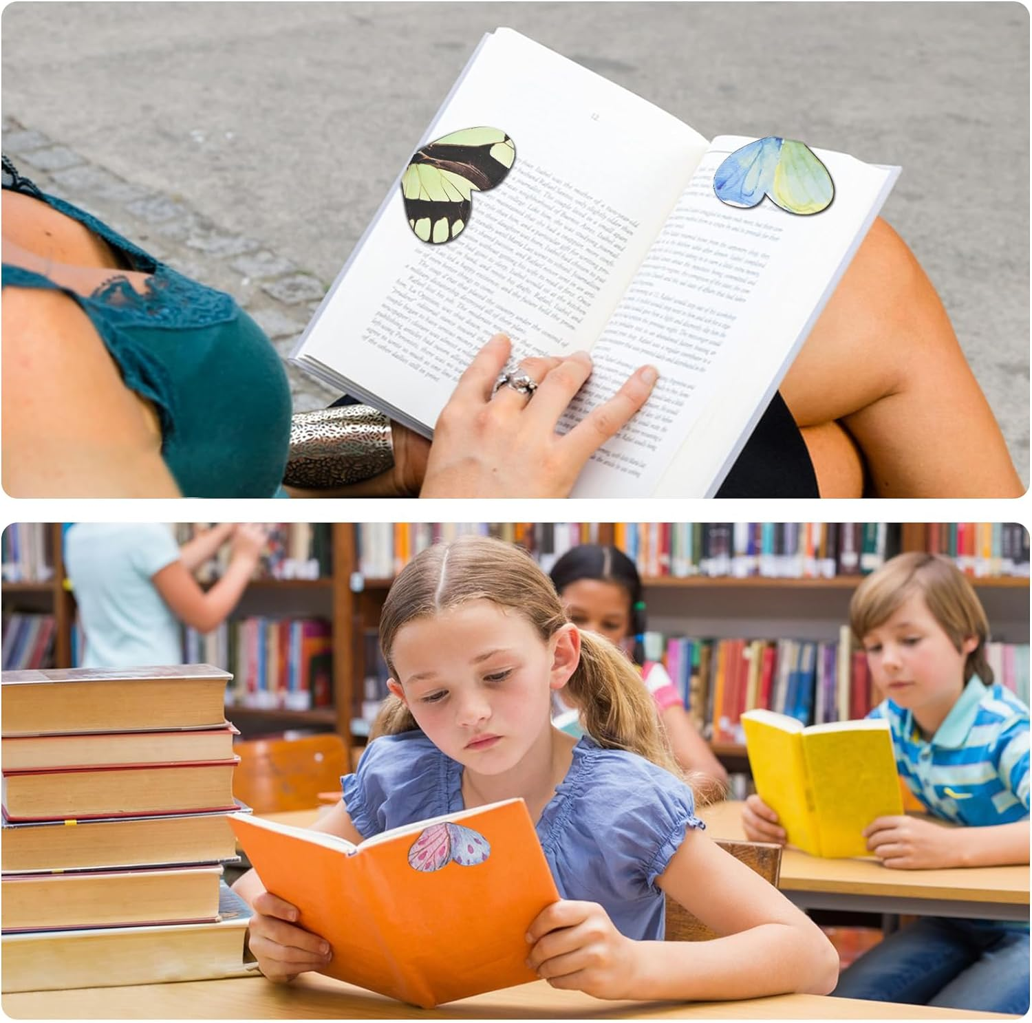 16 PCS Magnetic Butterfly Bookmarks, Cute Bookmark, Pretty Page Bookmarks for Women, Kawaii Book Marker Clip, Magnetic Butterflies for Reading Lovers Girls Kids Teachers Stationery Gifts