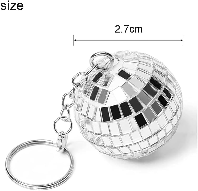 10Pcs Disco Ball Keychain, Mini Disco Ball Party Favors Keychain, Small Disco Balls, Disco Party Favors Supplies Accessories for 70S 80S Disco Party Halloween Christmas Party Decorations image number 5
