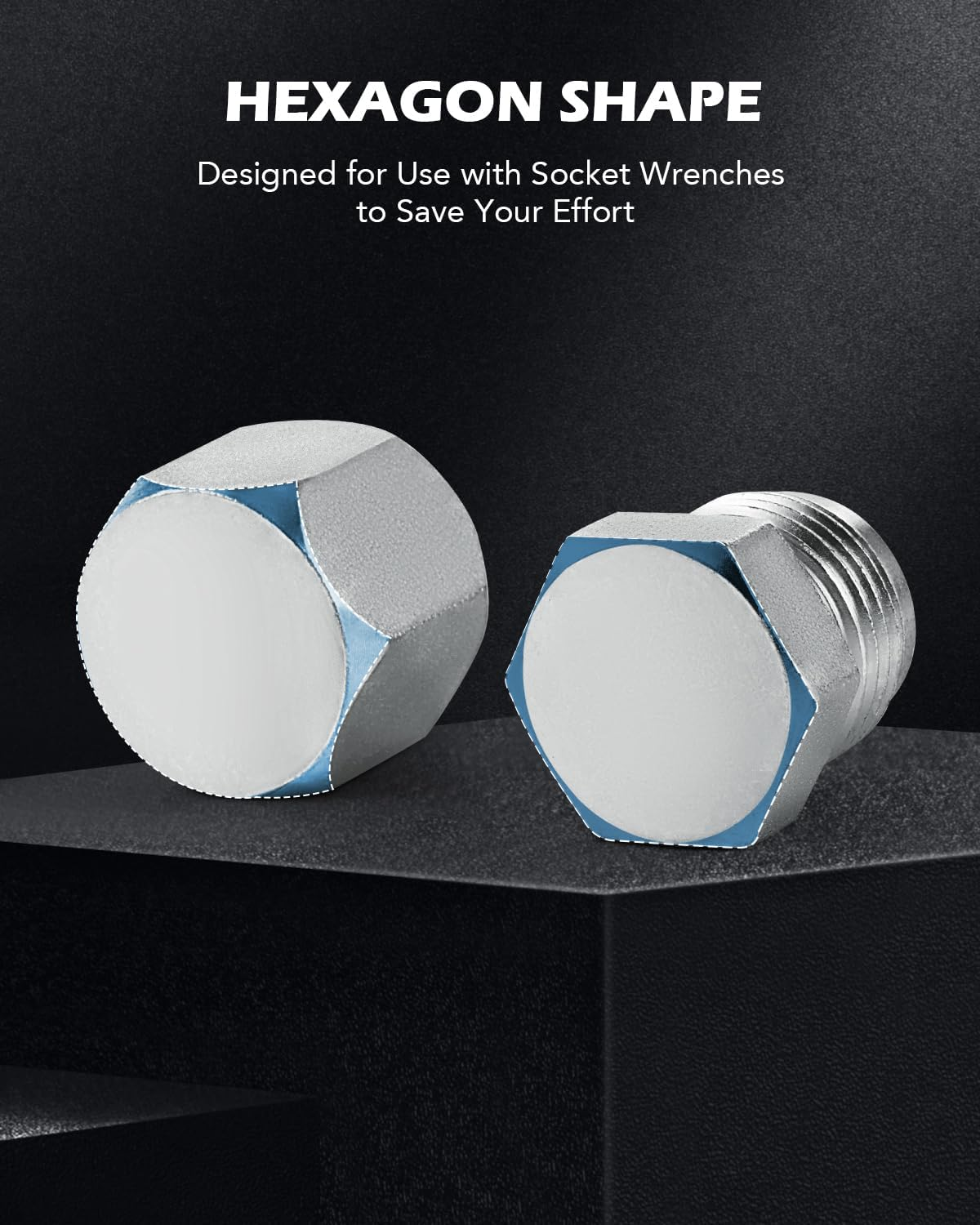 ZELCAN JIC and ORFS Industrial Hydraulic Cap and Plug Hose Tube and Pipe Fitting Kit Cap and Plug Kit with Galvanized 45# Steel and Precision Threading in ORFS and 37&deg; Dash Sizes 4 6 8 10 12 16