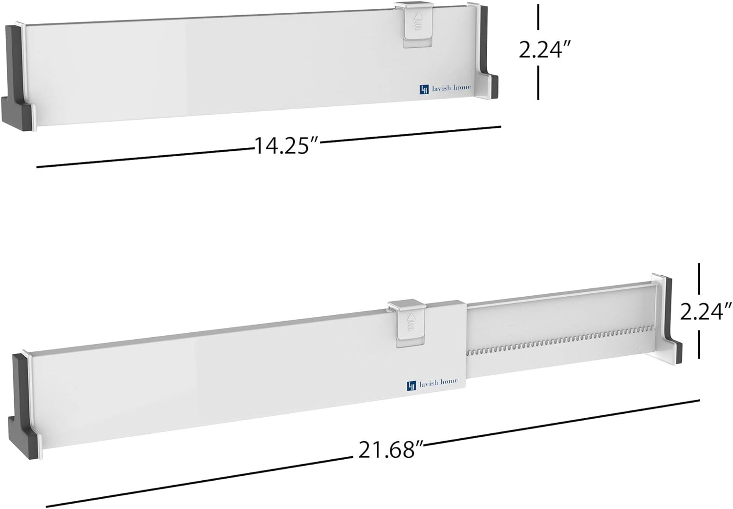 Lavish Home Expandable Drawer Divider and Organizer &ndash; Set of 2 Adjustable Household Separators for Kitchen, Dresser, Bedroom, Bathroom and More image number 3
