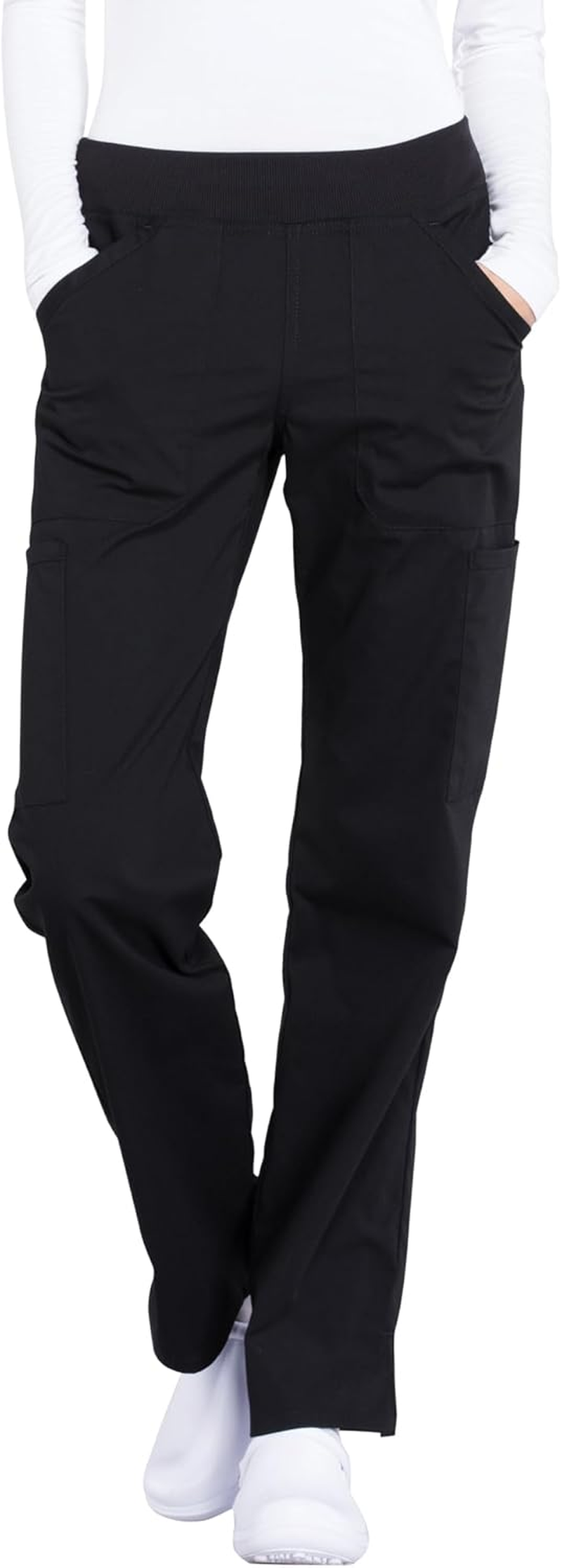 CHEROKEE WW Professionals WW170 Mid Rise Straight Leg Pull-On Pant