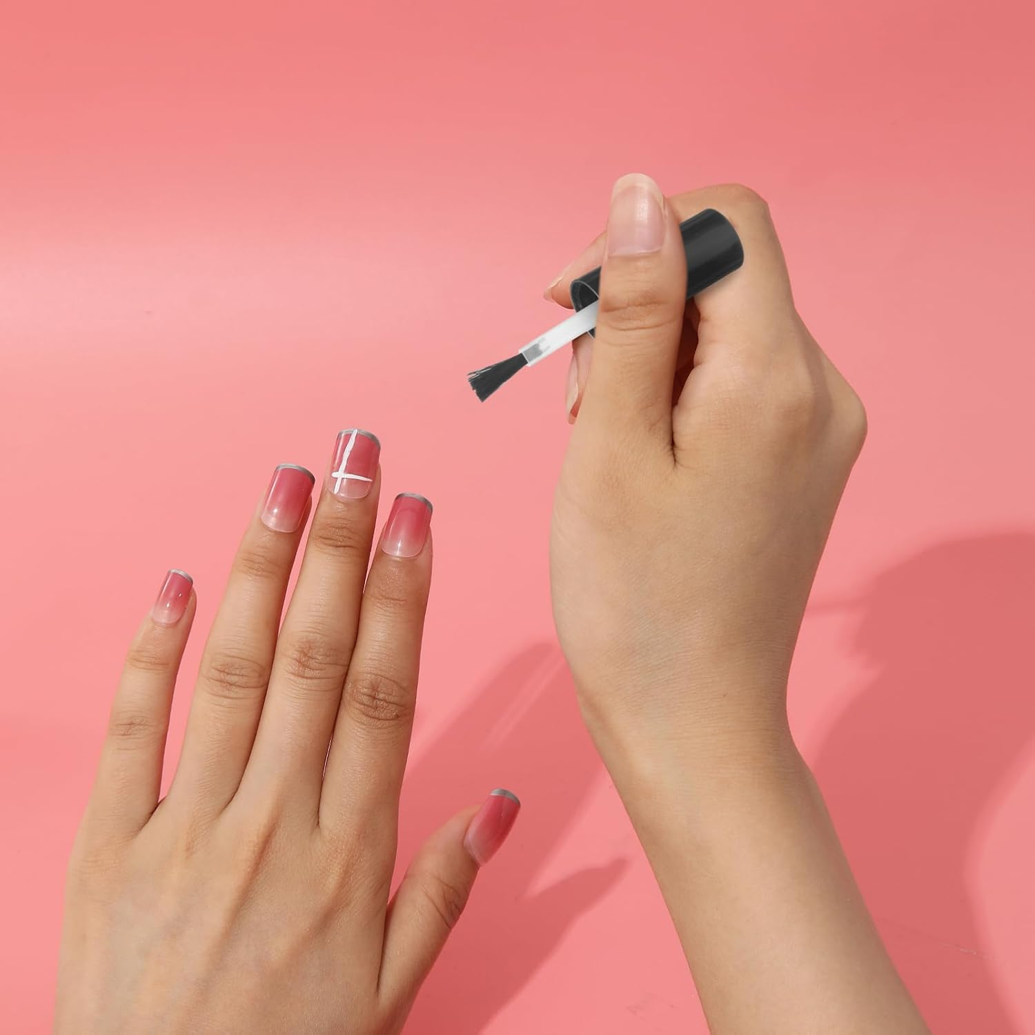 OSOLADY 10Pcs Diy Nail Polish Brush Set Replacement Brushes for Gel Liquid Dip Nail Art Bottle Caps Accessories image number 4