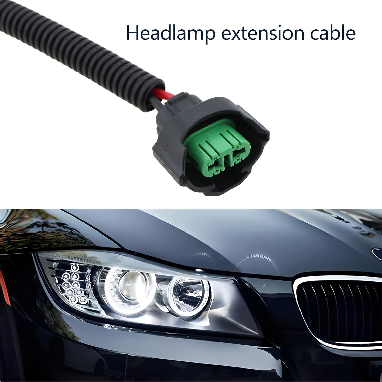 4Pcs Car Headlight Socket Wiring Harness Car Headlight Extension Cable Headlight Male to Female Connector Extension Cable for H8 H9 H11 Headlights image number 5