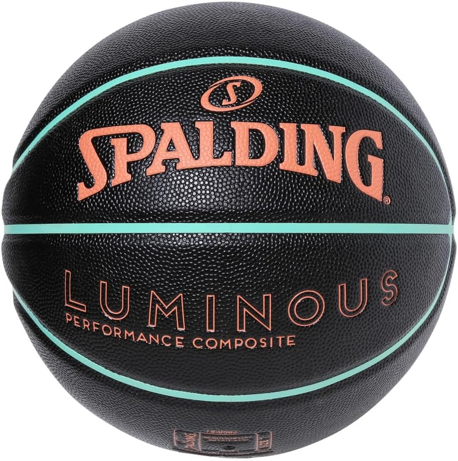 Spalding 78-056J Basketball Luminous Composite Black X Salmon X Mint No. 7 Ball image number 5