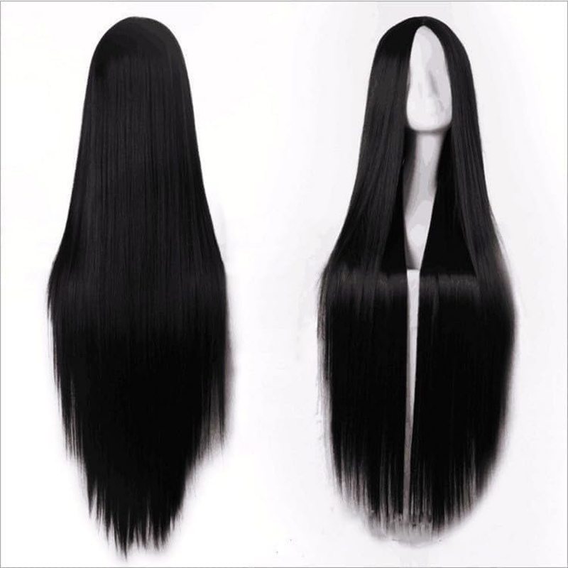 Black Straight Hair Long Synthetic Lace Front Wigs Middle Part Wig Soft Straight Wig Hair Replacement Wig Heat Resistant 180% Density Wig for Women, Drag Queen Makeup 16 Inch image number 3