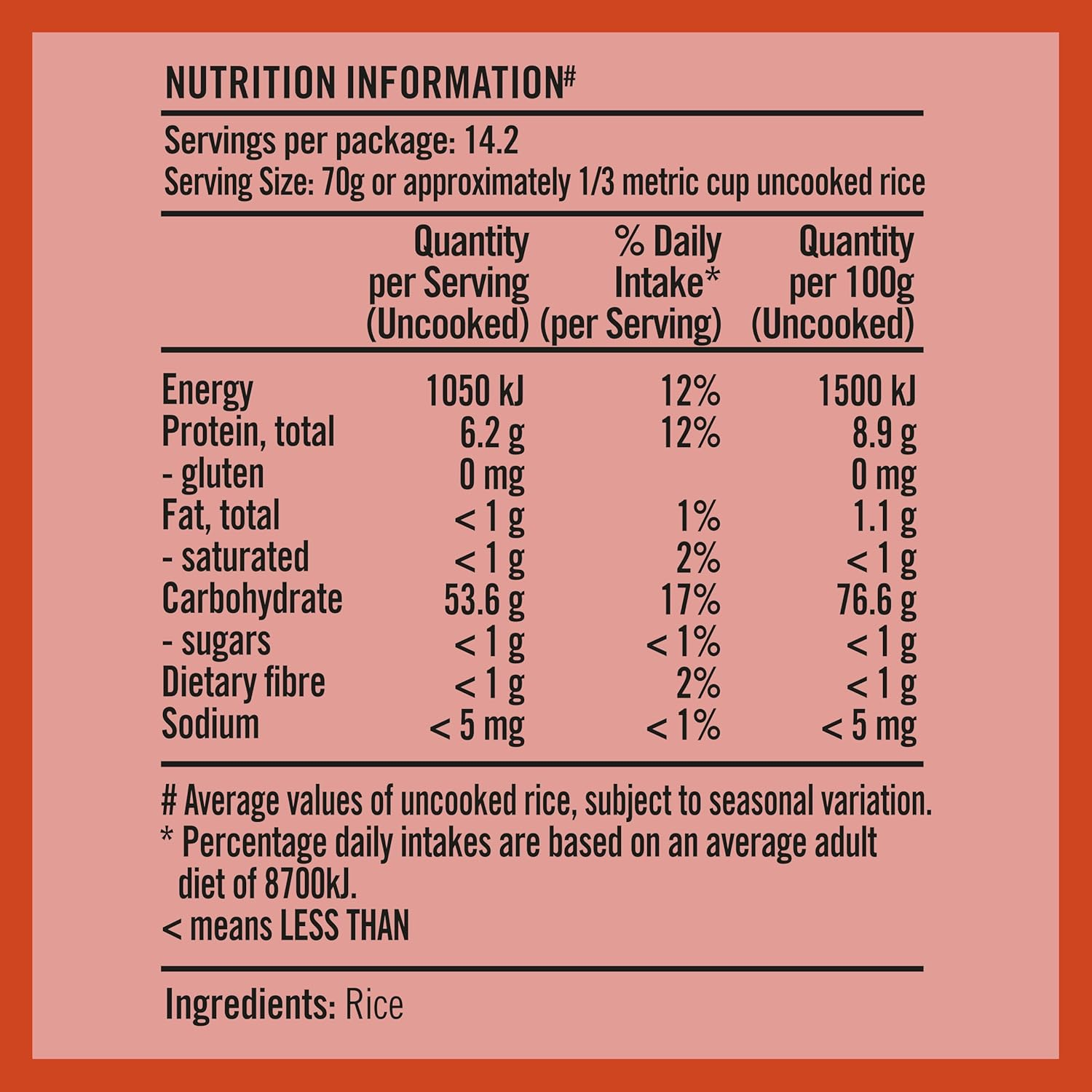 Sunrice Classic Indian Basmati Rice 1Kg