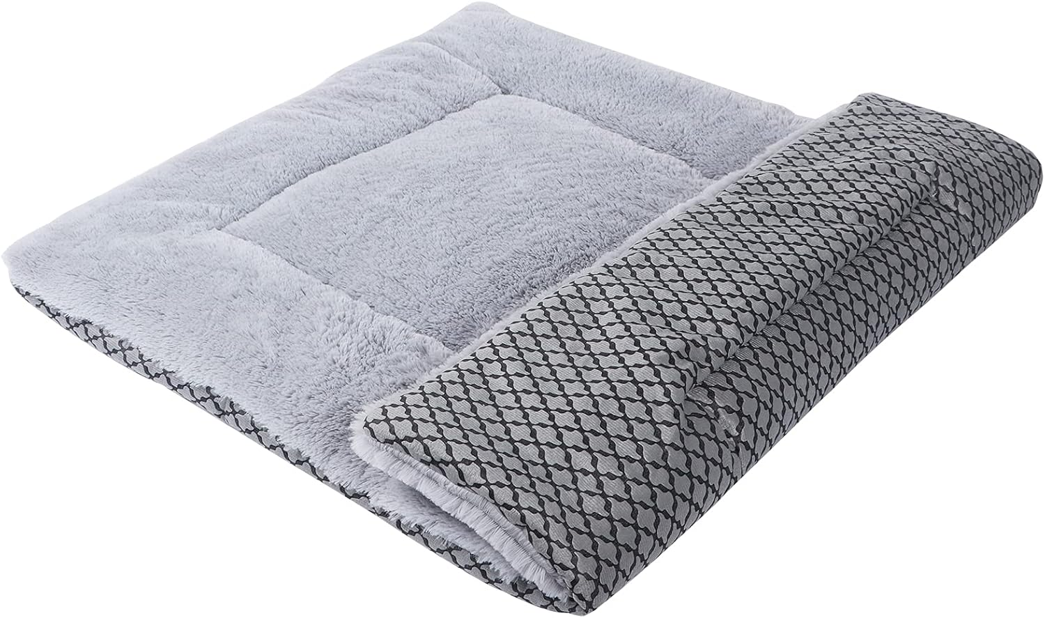 Vejaoo Dog Bed Mat Washable Cat Cushion Soft Premium Plush Dogs Mattress Sofa Dual Purpose Clearance for Small/Medium/Large Dog XZ014 (S(60 * 45CM), Wick Dark Blue)