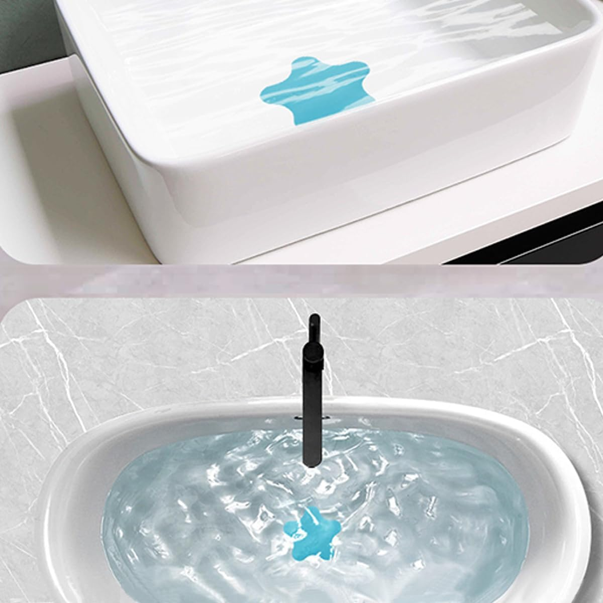 2 Pack Silicone Tub Stopper,Bathtub Stopper,Drain Plug,Hair Stopper,Adorable Universal Silicone Bath Drain Cover,For Kitchen Bathroom Accessories and Laundry (Gray&Blue)